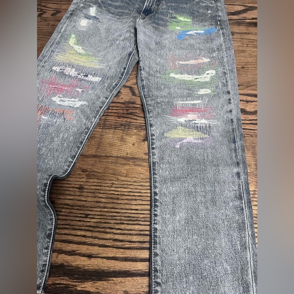 NWT Avery Boyfriend Polo Jeans w/ Lots of Stitching Patches in Pristine Shape!! - Picture 5 of 12